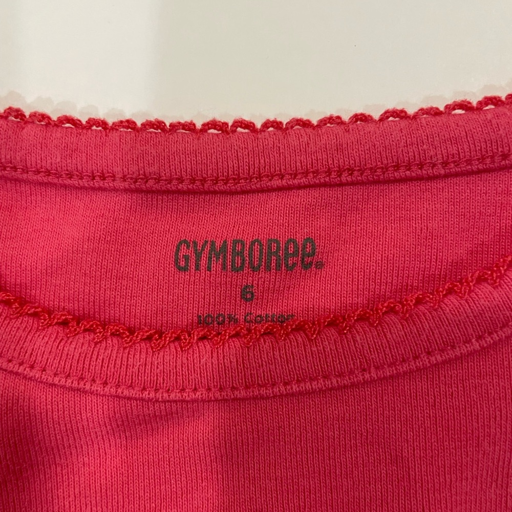 Gymboree pink long sleeve top with embroidered heart on front. - Picture 4 of 5